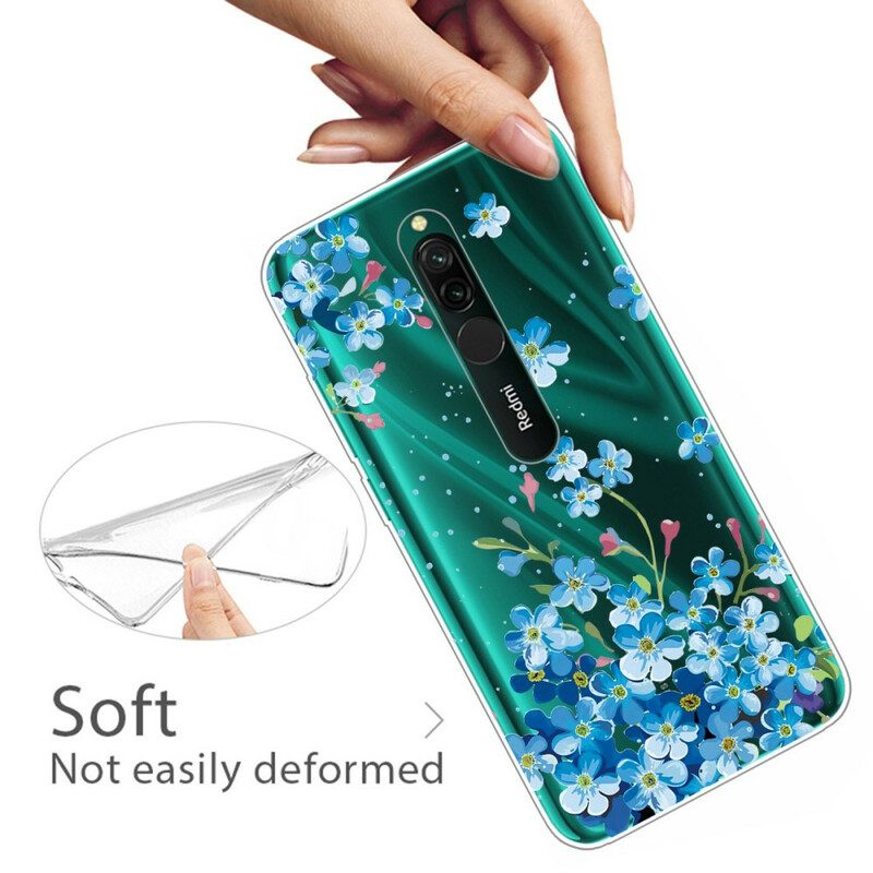 Skal För Xiaomi Redmi 8 Bukett Blå Blommor