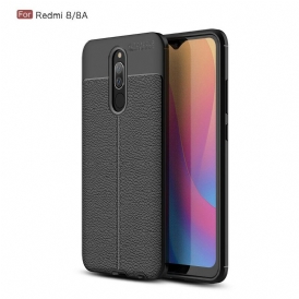 Skal För Xiaomi Redmi 8A Double Line Litchi Lädereffekt