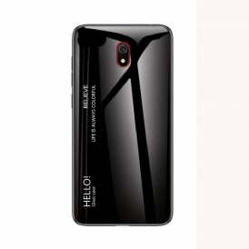 Skal För Xiaomi Redmi 8A Hej Härdat Glas