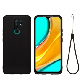 Skal För Xiaomi Redmi 9 Flytande Silikon Med Snodd