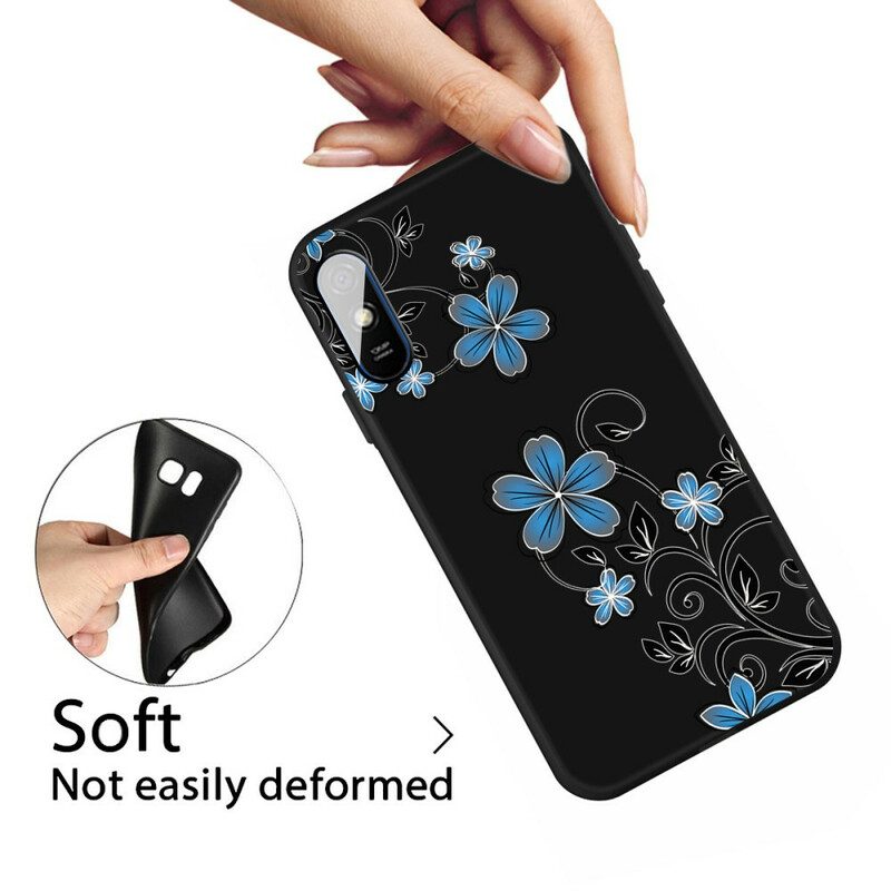 Skal För Xiaomi Redmi 9A Blå Blommor