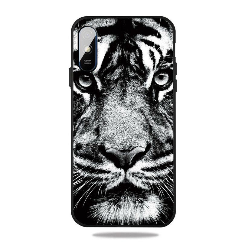 Skal För Xiaomi Redmi 9A Svartvit Tiger
