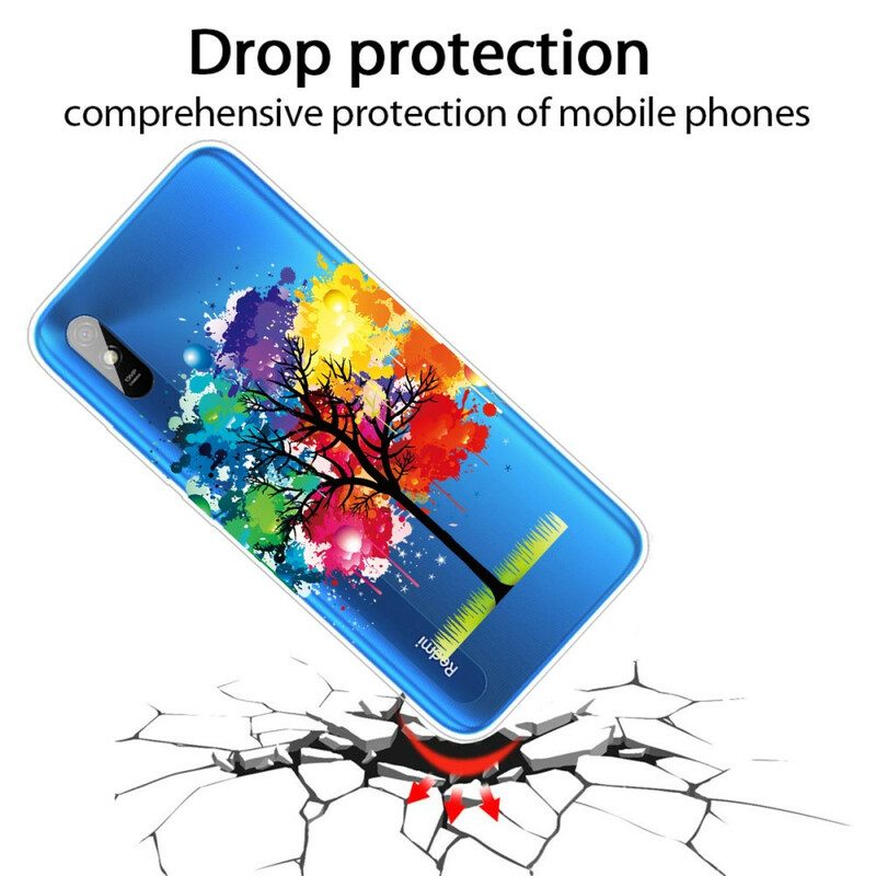 Skal För Xiaomi Redmi 9A Transparent Akvarellträd