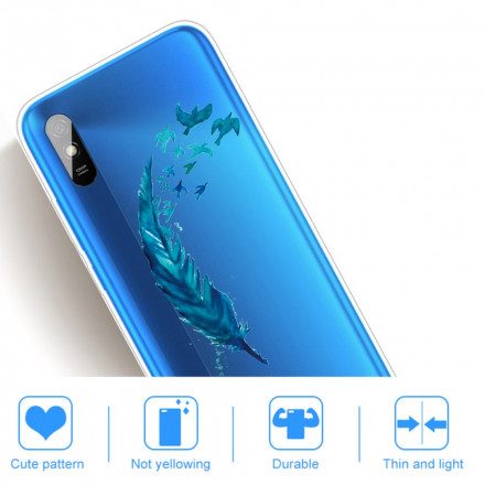 Skal För Xiaomi Redmi 9A Vacker Blå Fjäder