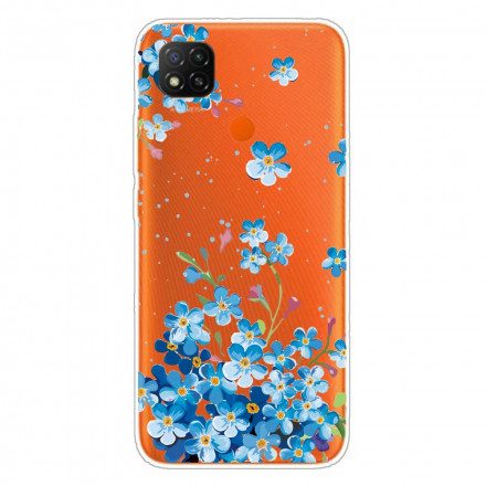 Skal För Xiaomi Redmi 9C Bukett Blå Blommor