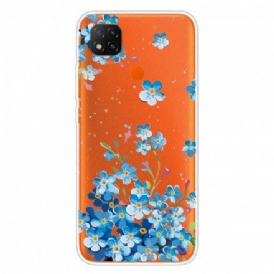 Skal För Xiaomi Redmi 9C Bukett Blå Blommor