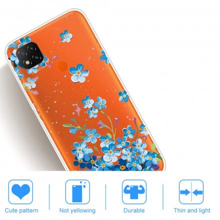 Skal För Xiaomi Redmi 9C Bukett Blå Blommor