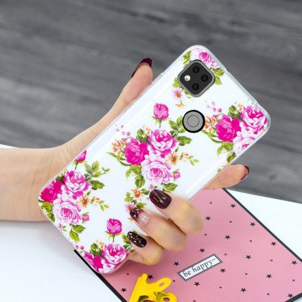 Skal För Xiaomi Redmi 9C Fluorescerande Frihetsblommor