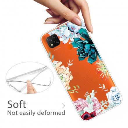 Skal För Xiaomi Redmi 9C Sömlösa Akvarellblommor