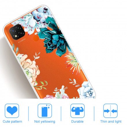 Skal För Xiaomi Redmi 9C Sömlösa Akvarellblommor