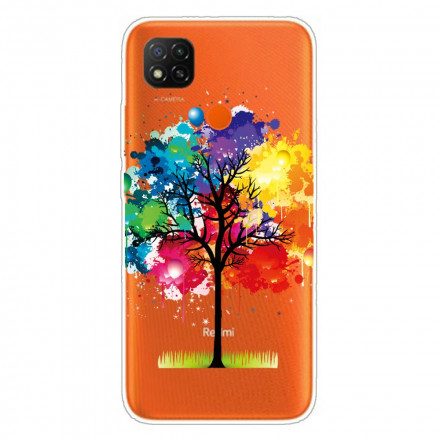 Skal För Xiaomi Redmi 9C Transparent Akvarellträd