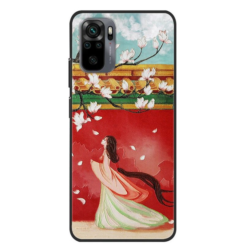 Skal För Xiaomi Redmi Note 10 / 10S Asiatisk Blomsterkvinna