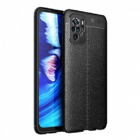 Skal För Xiaomi Redmi Note 10 / 10S Dubbellinje Litchi Lädereffekt