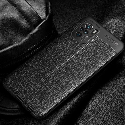 Skal För Xiaomi Redmi Note 10 / 10S Dubbellinje Litchi Lädereffekt