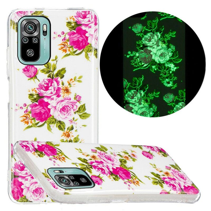 Skal För Xiaomi Redmi Note 10 / 10S Fluorescerande Frihetsblommor