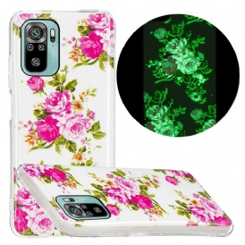 Skal För Xiaomi Redmi Note 10 / 10S Fluorescerande Frihetsblommor