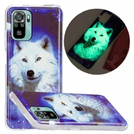 Skal För Xiaomi Redmi Note 10 / 10S Fluorescerande Wolf Series