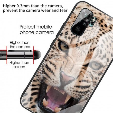 Skal För Xiaomi Redmi Note 10 / 10S Leopard Härdat Glas