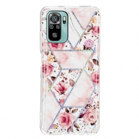 Skal För Xiaomi Redmi Note 10 / 10S Marmorerade Blommor