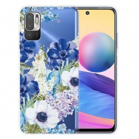 Skal För Xiaomi Redmi Note 10 5G / Poco M3 Pro 5G Akvarell Blå Blommor