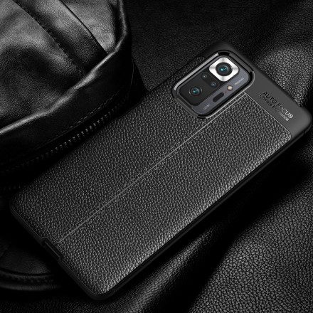 Skal För Xiaomi Redmi Note 10 Pro Dubbellinje Litchi-lädereffekt