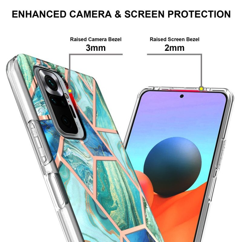 Skal För Xiaomi Redmi Note 10 Pro Intensiv Geometrisk Marmor