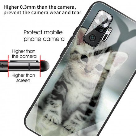 Skal För Xiaomi Redmi Note 10 Pro Kattunge I Härdat Glas