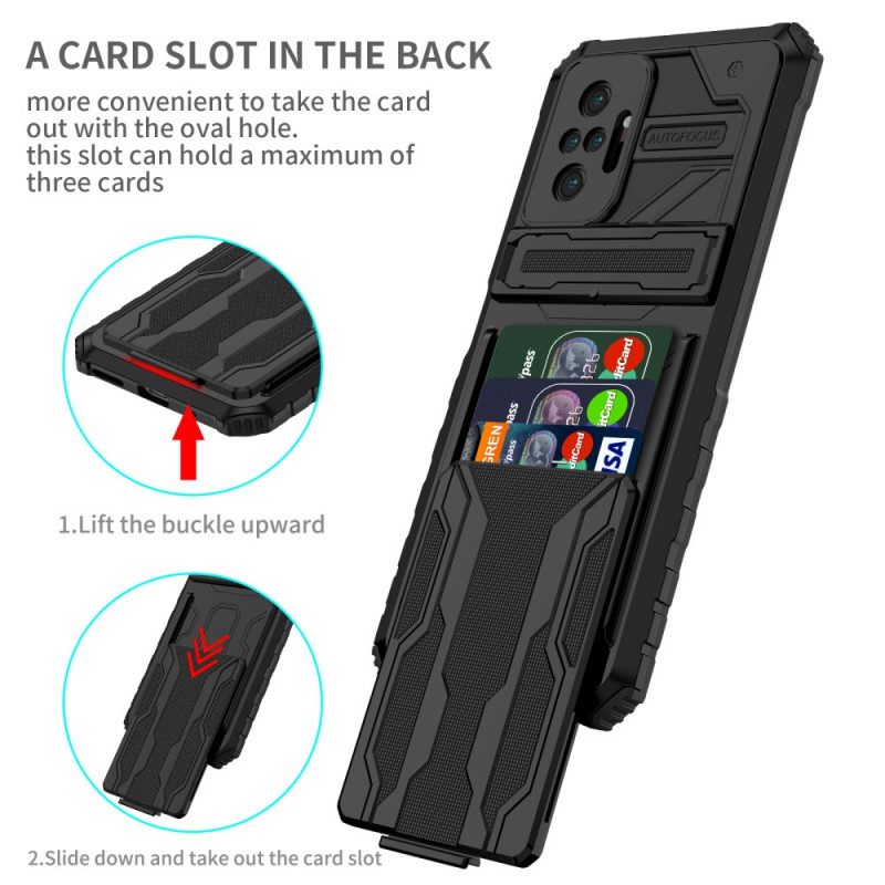 Skal För Xiaomi Redmi Note 10 Pro Korthållare Och Stativ Med Blixtlås