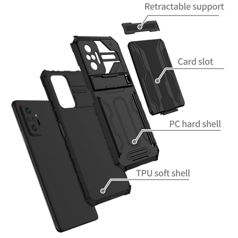 Skal För Xiaomi Redmi Note 10 Pro Korthållare Och Stativ Med Blixtlås