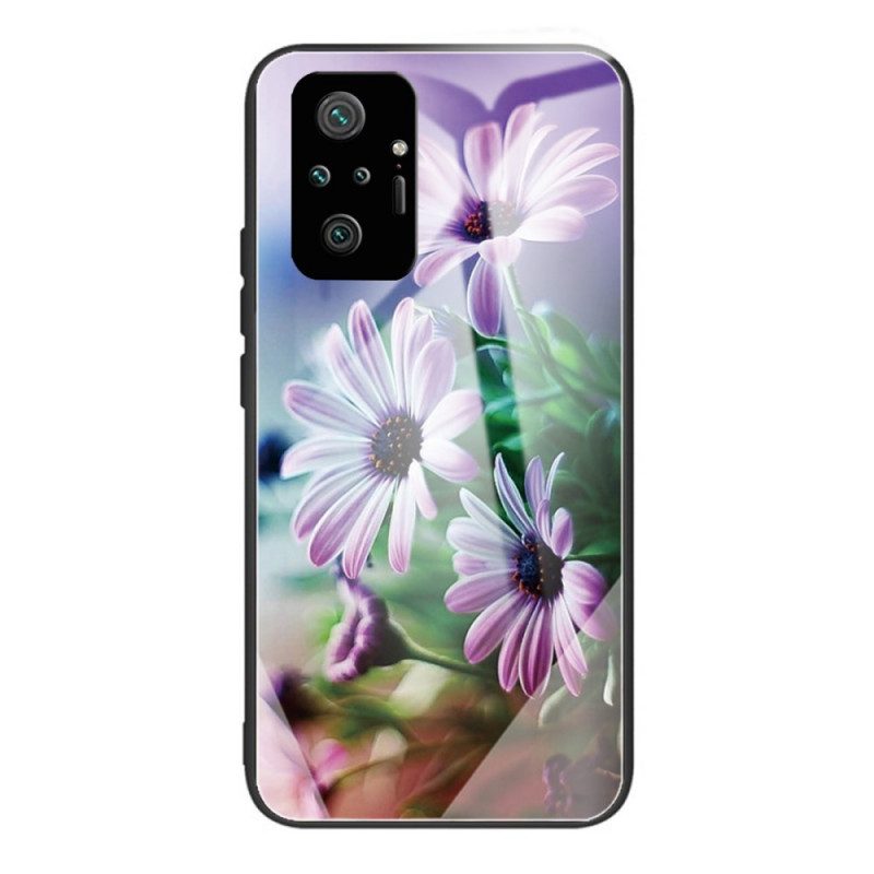 Skal För Xiaomi Redmi Note 10 Pro Realistiska Blommor I Härdat Glas