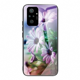 Skal För Xiaomi Redmi Note 10 Pro Realistiska Blommor I Härdat Glas