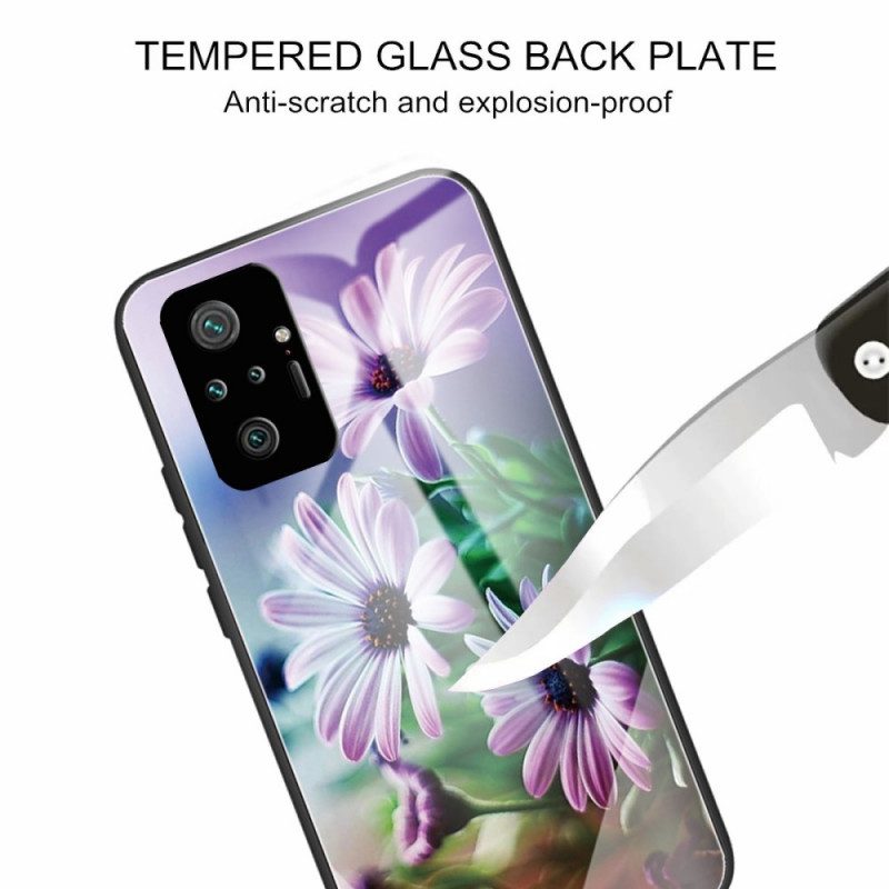 Skal För Xiaomi Redmi Note 10 Pro Realistiska Blommor I Härdat Glas