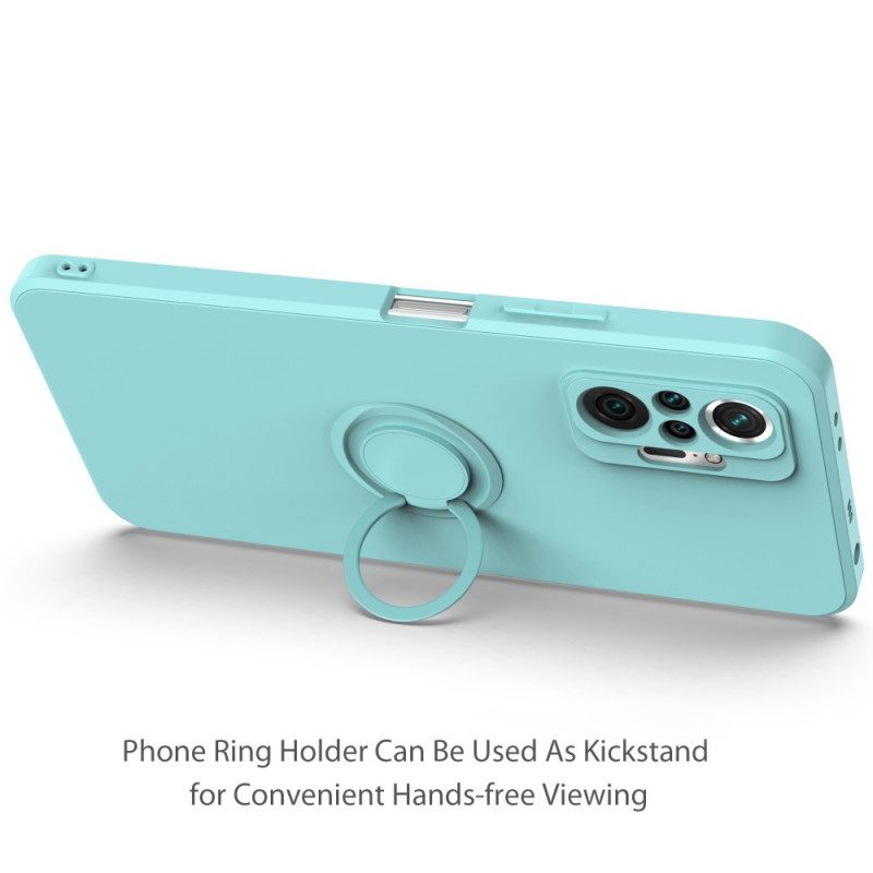 Skal För Xiaomi Redmi Note 10 Pro Ring Och Snodd I Flytande Silikon