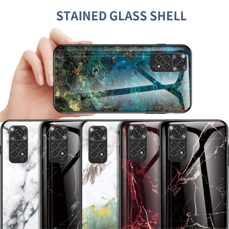 Skal För Xiaomi Redmi Note 11 / 11S Marmorfärger Härdat Glas