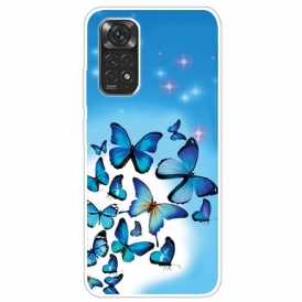 Skal För Xiaomi Redmi Note 11 Pro 4G / 5G Blå Fjärilar