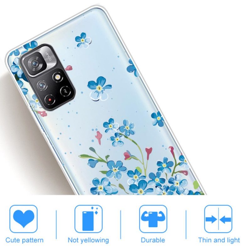Skal För Xiaomi Redmi Note 11 Pro Plus 5G Bukett Blå Blommor