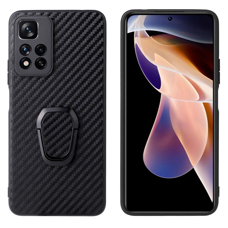 Skal För Xiaomi Redmi Note 11 Pro Plus 5G Carbon Fiber Ring-support