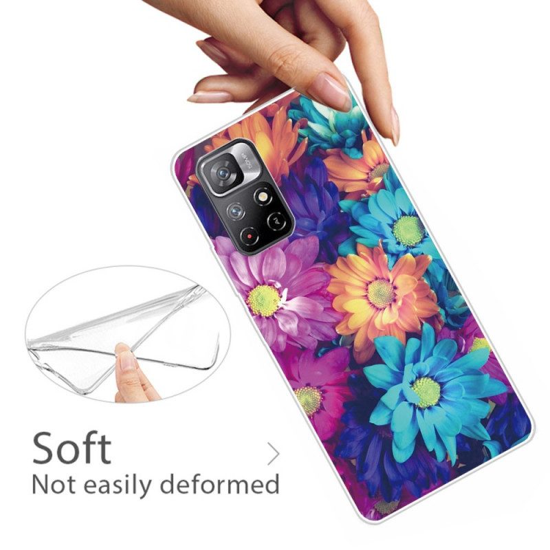 Skal För Xiaomi Redmi Note 11 Pro Plus 5G Flexibla Blommor