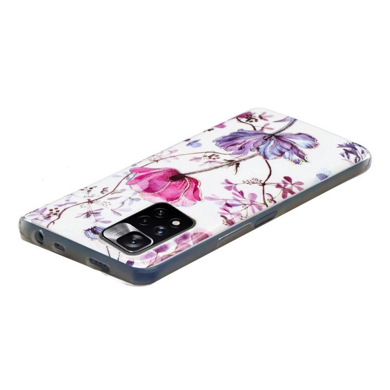 Skal För Xiaomi Redmi Note 11 Pro Plus 5G Marmorerade Blommor