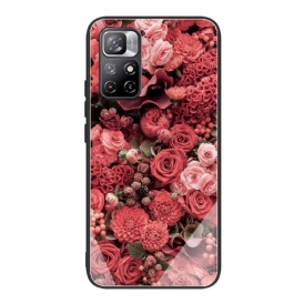 Skal För Xiaomi Redmi Note 11 Pro Plus 5G Rosa Blommor I Härdat Glas