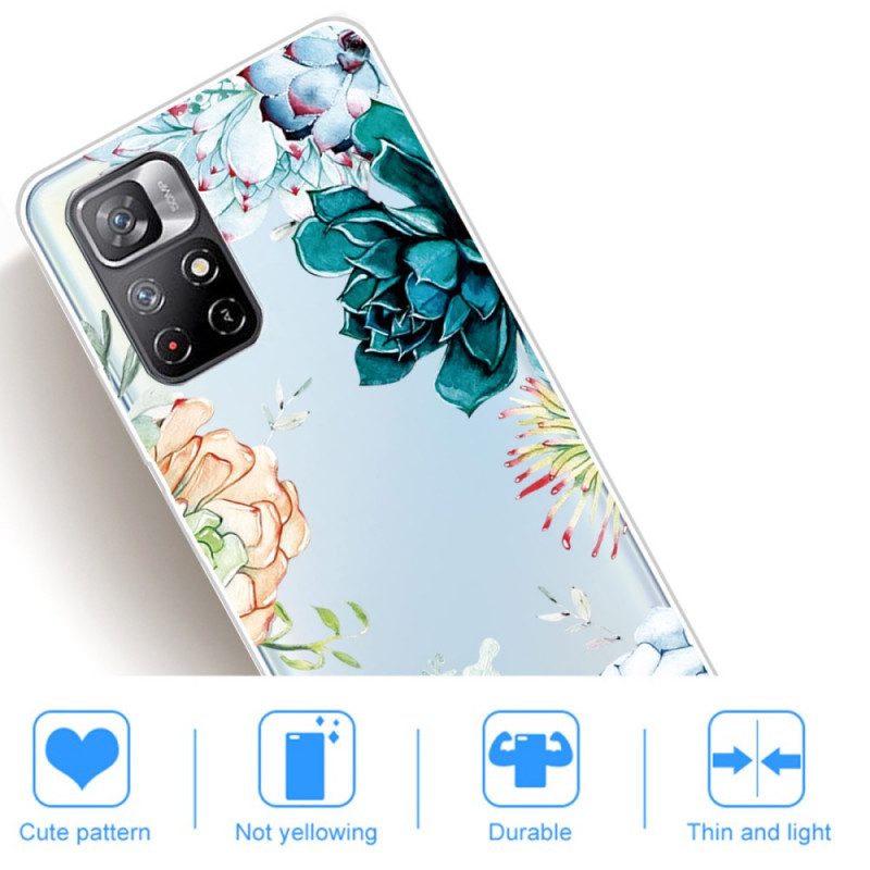 Skal För Xiaomi Redmi Note 11 Pro Plus 5G Sömlösa Akvarellblommor