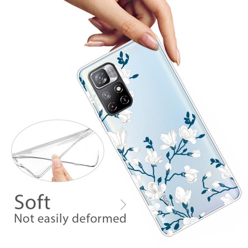 Skal För Xiaomi Redmi Note 11 Pro Plus 5G Vita Blommor