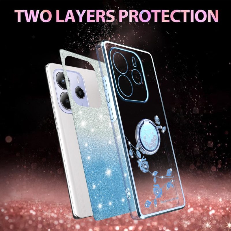 Skal För Xiaomi Redmi Note 14 4g Hållare För Strass- Och Blomring