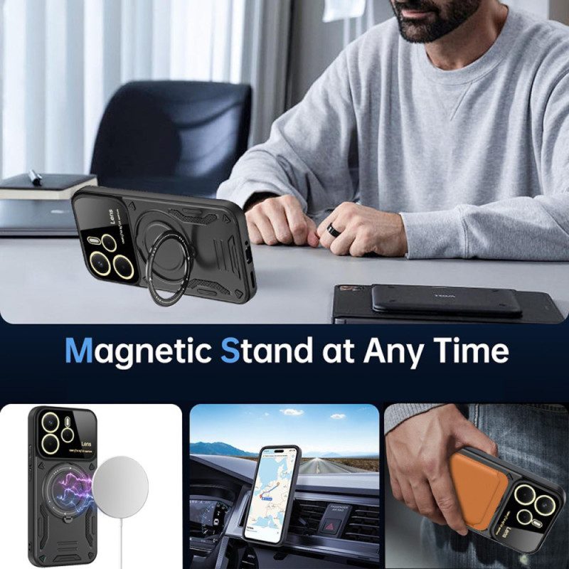 Skal För Xiaomi Redmi Note 14 4g Magnetisk Roterande Stativ