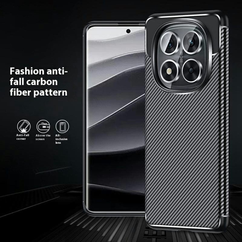 Skal För Xiaomi Redmi Note 14 Pro 5g Klassisk Kolfiber