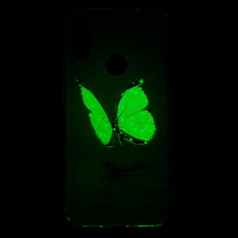 Skal För Xiaomi Redmi Note 7 Fluorescerande Blå Fjäril