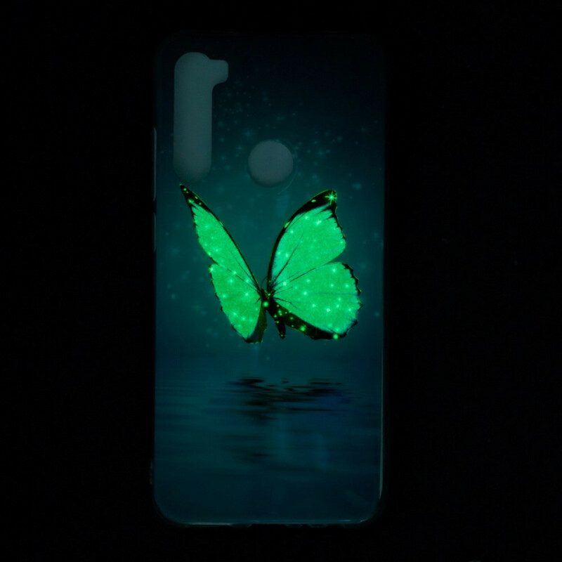 Skal För Xiaomi Redmi Note 8 Fluorescerande Blå Fjäril