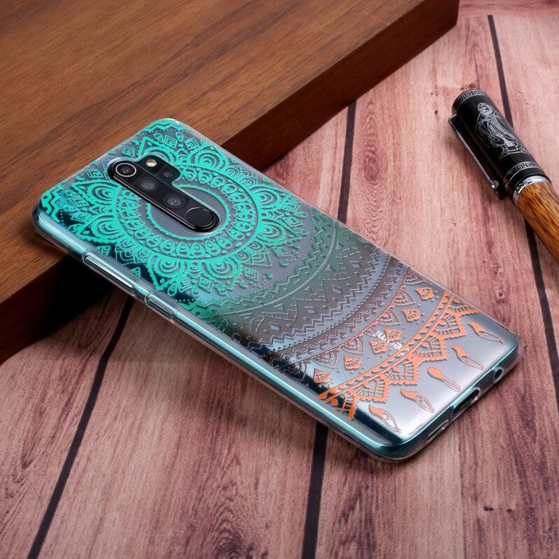 Skal För Xiaomi Redmi Note 8 Pro Transparent Färgad Mandala