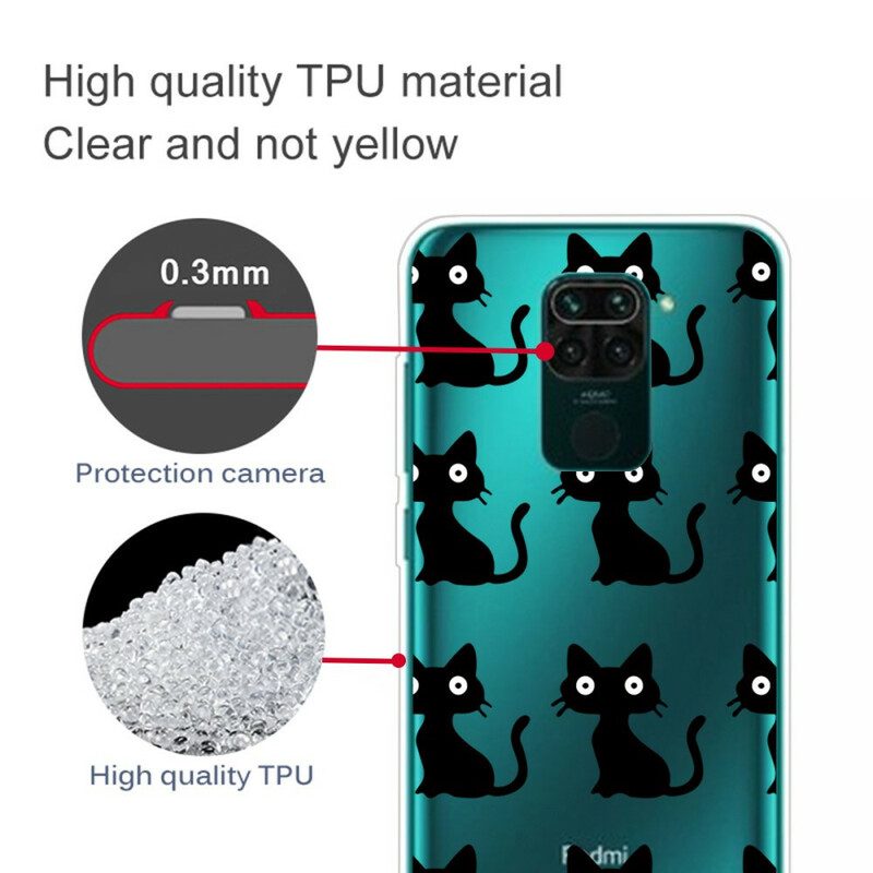 Skal För Xiaomi Redmi Note 9 Flera Svarta Katter