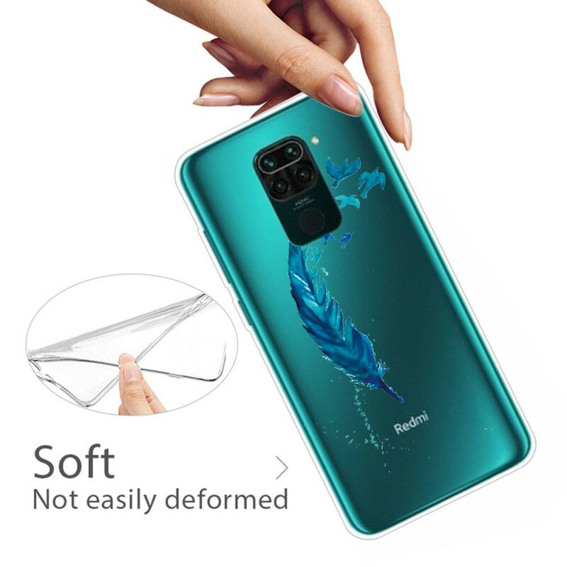 Skal För Xiaomi Redmi Note 9 Vacker Blå Fjäder